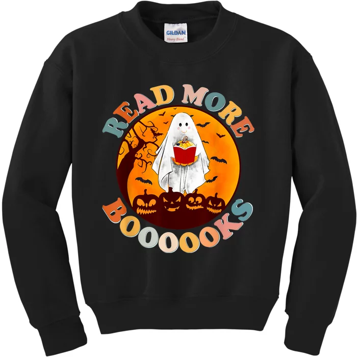 Groovy Cute Ghost Boo Read More Books Funny Halloween Kids Sweatshirt