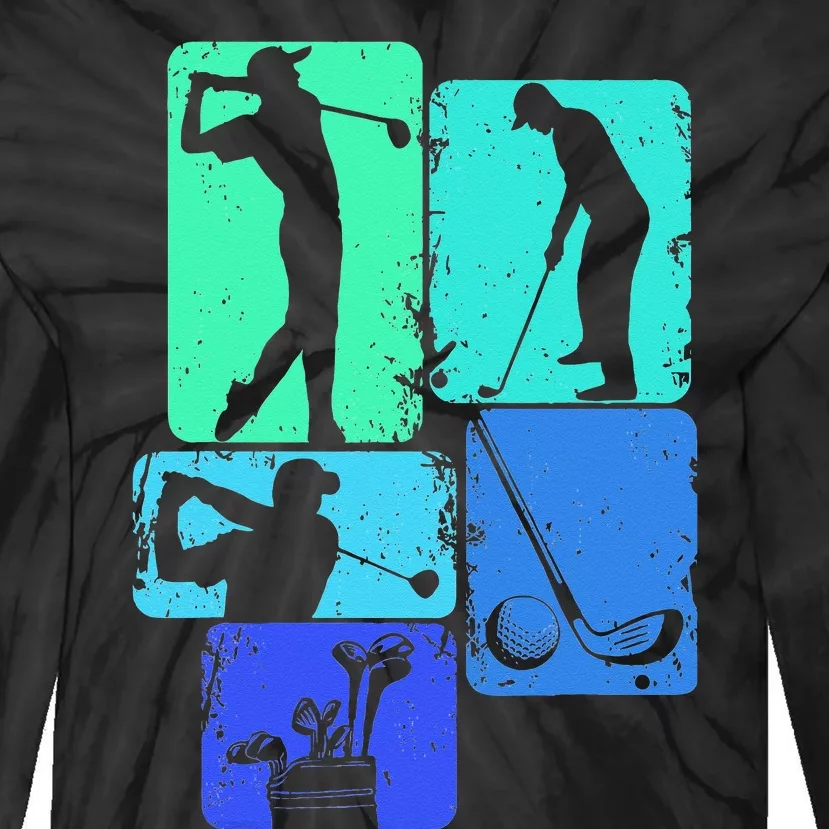 Golf Club Golfer Golfing Tie-Dye Long Sleeve Shirt