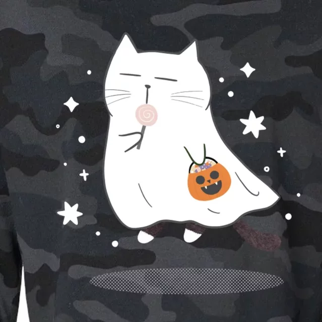 Ghost Cat Cropped Pullover Crew