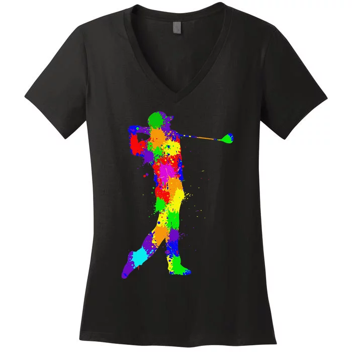 Golf Club Golfer Golfing Women's V-Neck T-Shirt