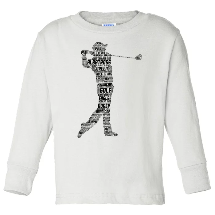 Golf Club Golfer Golfing Toddler Long Sleeve Shirt