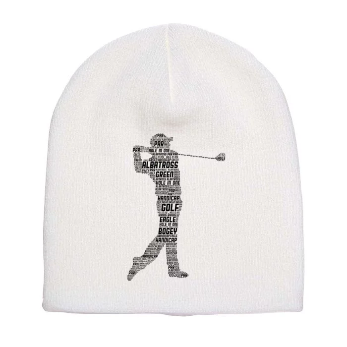 Golf Club Golfer Golfing Short Acrylic Beanie