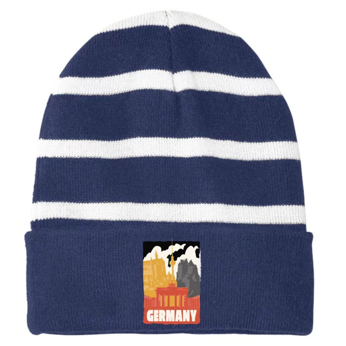 Germany Castle Striped Beanie with Solid Band