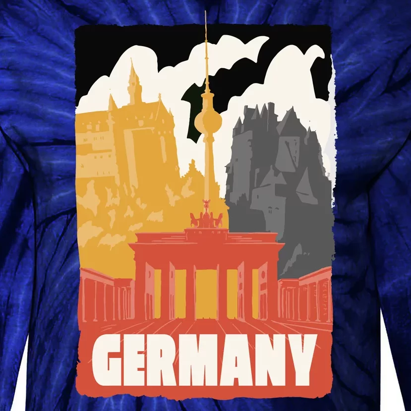 Germany Castle Tie-Dye Long Sleeve Shirt