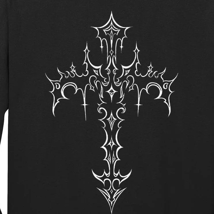 Gothic Cross Grunge Aesthetic Mall Goth Tall Long Sleeve T-Shirt