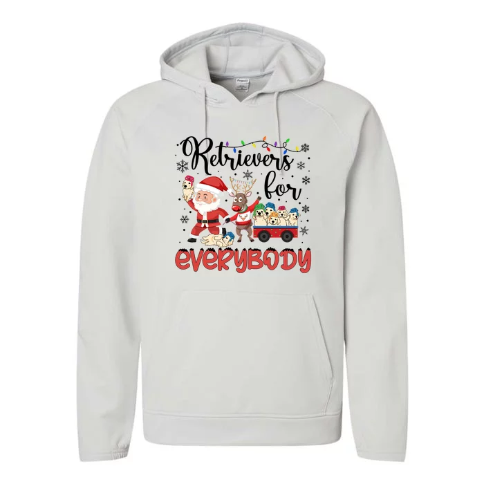 Golden Christmas Golden Retrievers For Everybody Xmas Great Gift Performance Fleece Hoodie