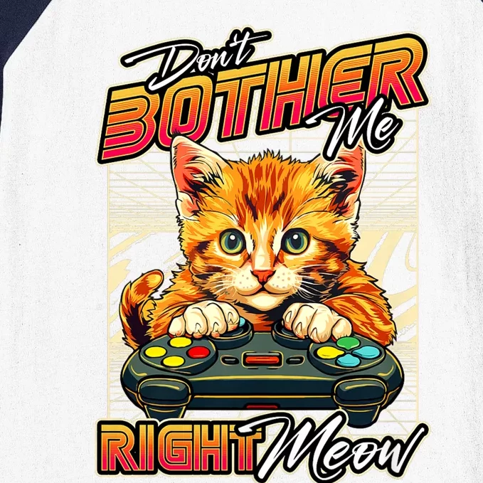 Gamer Cat Gaming Video Game & Cat Lover Baseball Sleeve Shirt