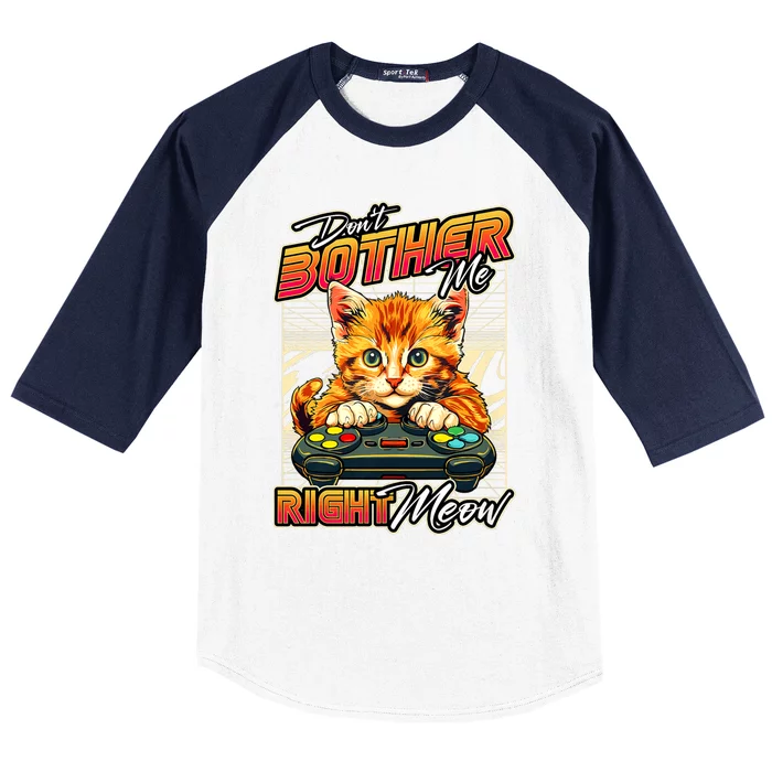 Gamer Cat Gaming Video Game & Cat Lover Baseball Sleeve Shirt