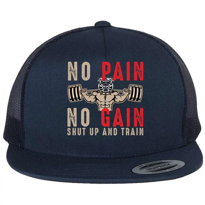 Gym Cute Gift Workout Cute Gift Fitness Cute Gift No Pain No Gain Gift Flat Bill Trucker Hat