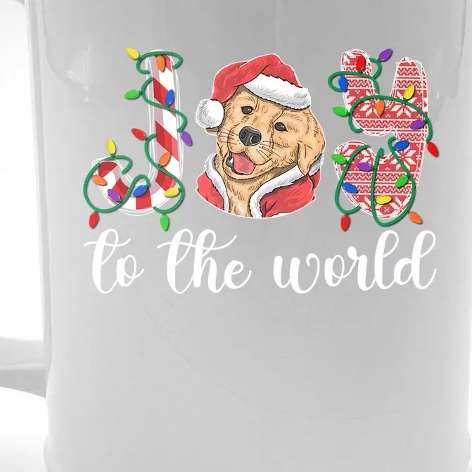 Golden Christmas Golden Retriever Xmas Party Gift Front & Back Beer Stein