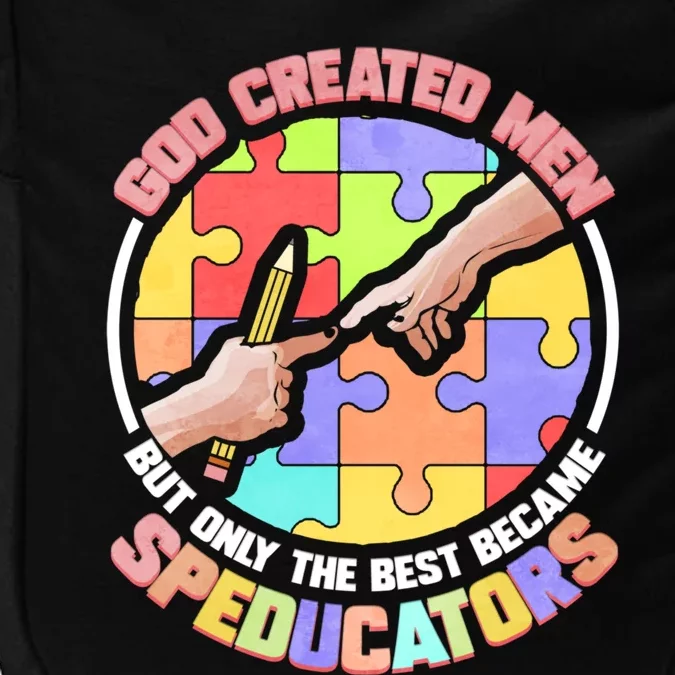 God Created Great Gift Speducators And Special Education Teacher Funny Gift Impact Tech Backpack