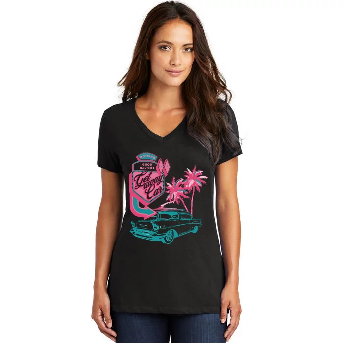 Getaway Car Women's V-Neck T-Shirt