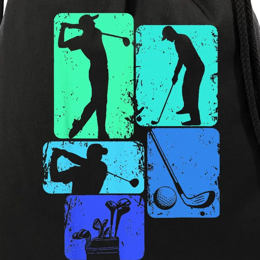 Golf Club Golfer Golfing Kids Drawstring Bag