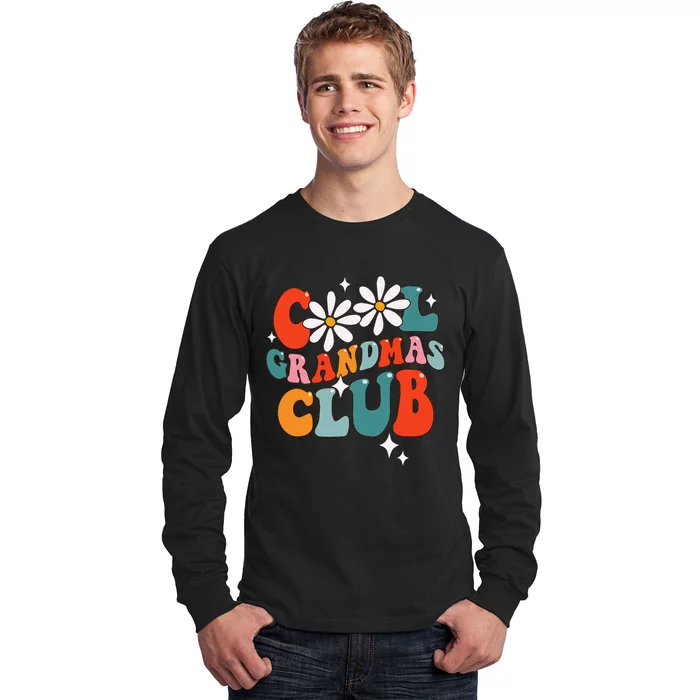 Groovy Cool Grandmas Club Funny Smile Long Sleeve Shirt