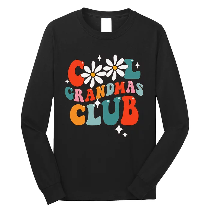 Groovy Cool Grandmas Club Funny Smile Long Sleeve Shirt