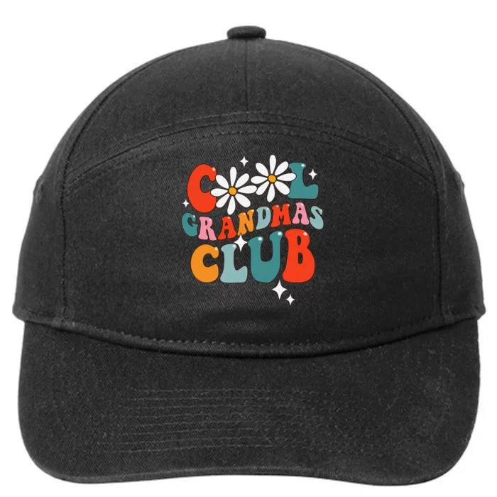 Groovy Cool Grandmas Club Funny Smile 7-Panel Snapback Hat