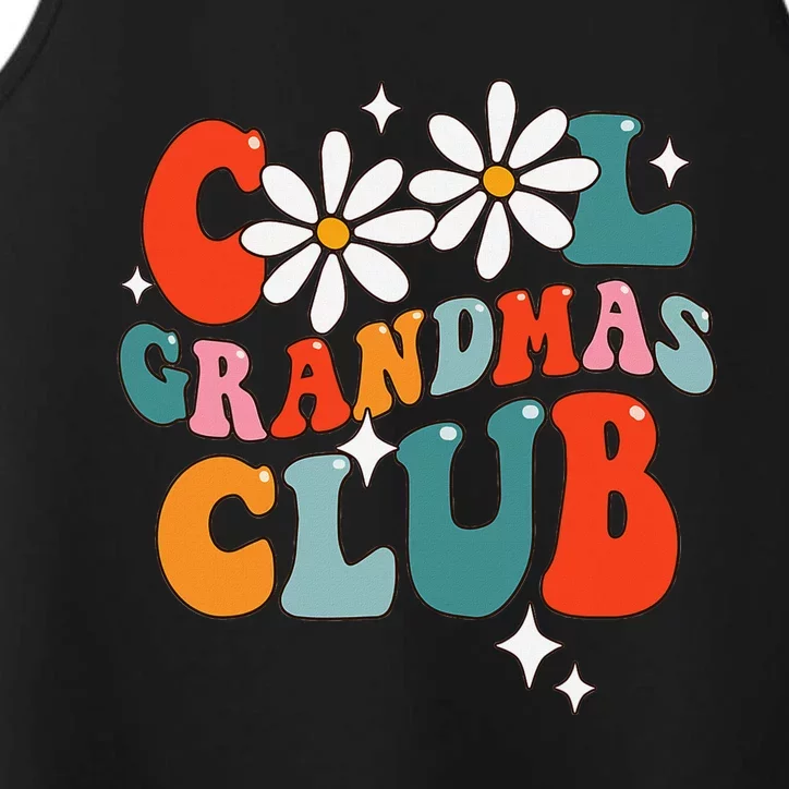 Groovy Cool Grandmas Club Funny Smile Performance Tank