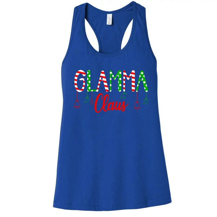 Glamma Claus Gift Family Matching Christmas Pajamas Gift Women's Racerback Tank