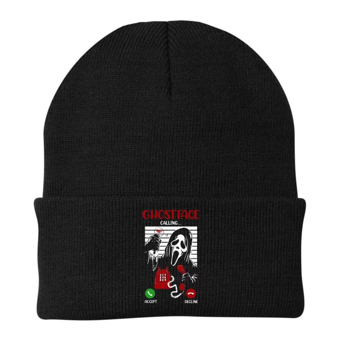 Ghostface Calling Halloween Funny Ghost Scary For Men Women Knit Cap Winter Beanie