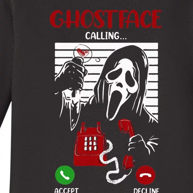 Ghostface Calling Halloween Funny Ghost Scary For Men Women Baby Long Sleeve Bodysuit