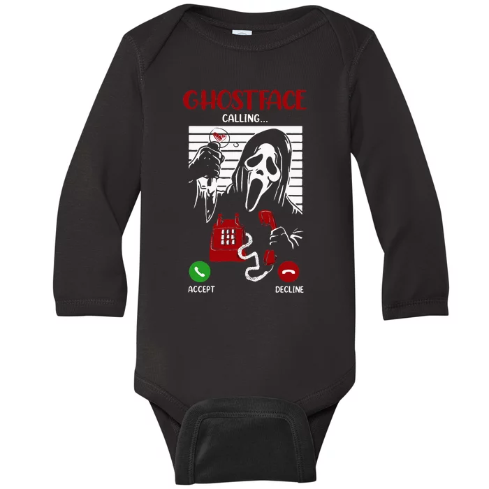 Ghostface Calling Halloween Funny Ghost Scary For Men Women Baby Long Sleeve Bodysuit