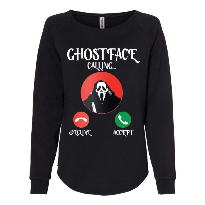 Ghostface Calling Halloween Funny Womens California Wash Sweatshirt