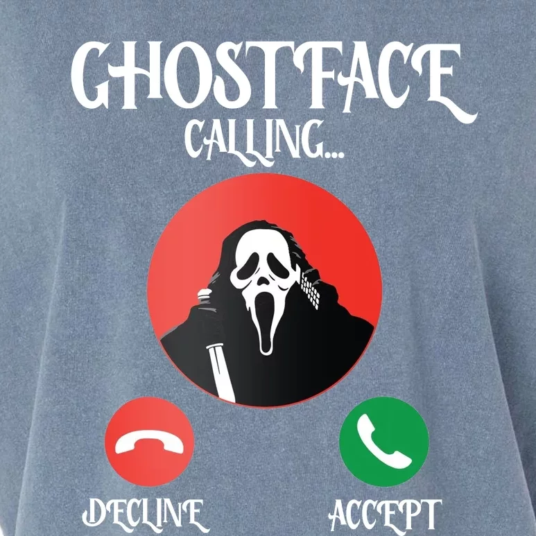 Ghostface Calling Halloween Funny Garment-Dyed Women's Muscle Tee