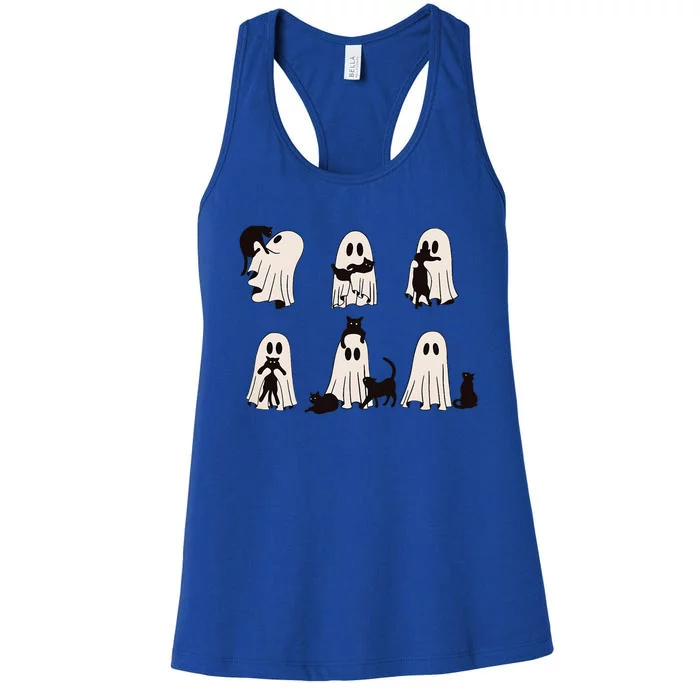 Ghost Cat Halloween Women's Racerback Tank