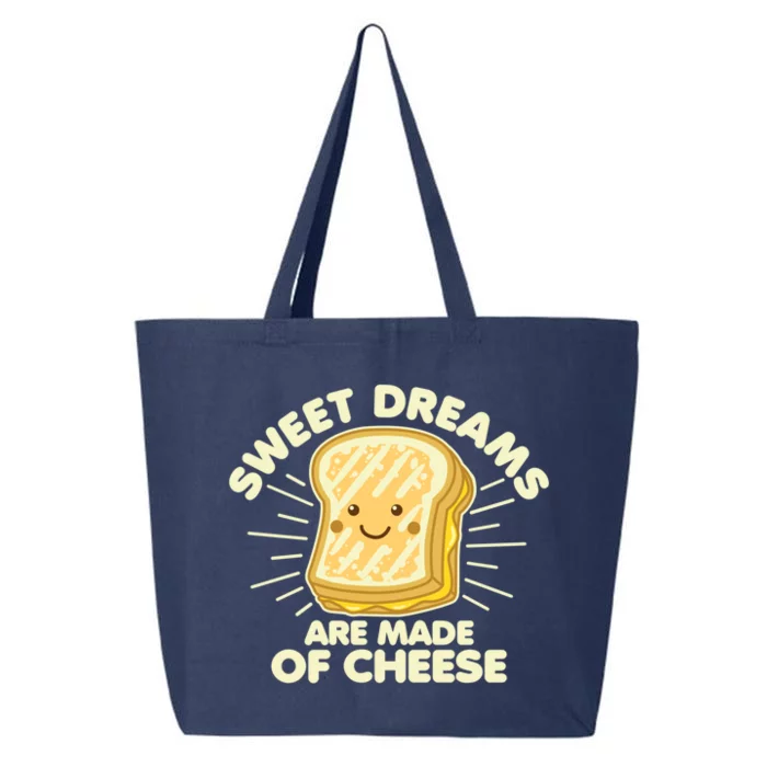 Grilled Cheese Humor Saying Sweet Dreams Graphic White Text Gift 25L Jumbo Tote