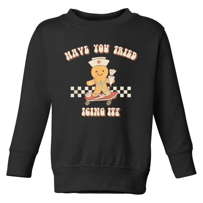 Gingerbread Checker Have You Tried Icing It Registered Toddler Sweatshirt