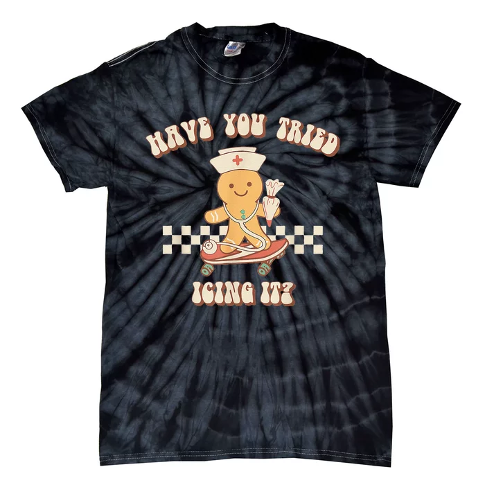 Gingerbread Checker Have You Tried Icing It Registered Tie-Dye T-Shirt