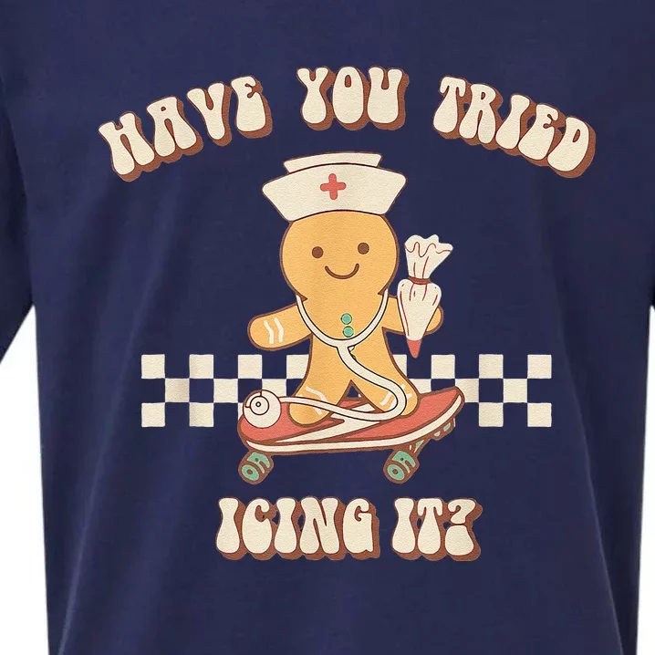 Gingerbread Checker Have You Tried Icing It Registered Sueded Cloud Jersey T-Shirt