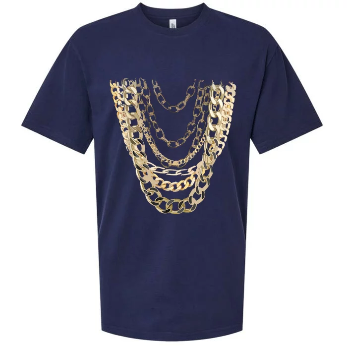 Gold Chains Hip Hop Fan And Funny Gold Lover Gift Sueded Cloud Jersey T-Shirt