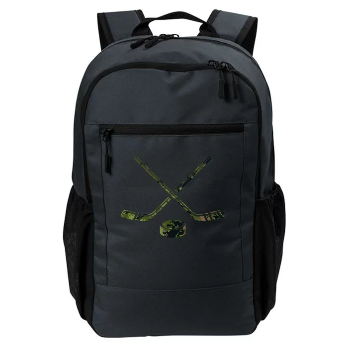 Green Camo Hockey Green Camouflage Hockey Sticks Gift Daily Commute Backpack