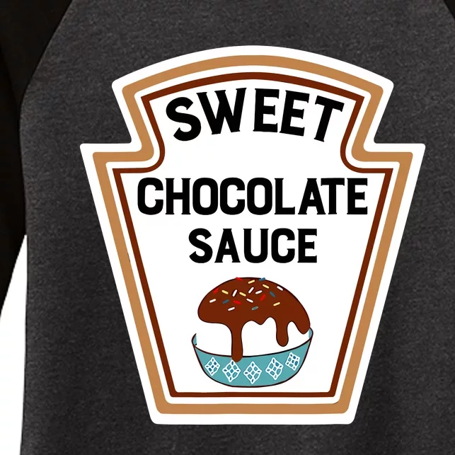 Group Condiments Halloween Costume Sweet Chocolate Sauce Women's Tri-Blend 3/4-Sleeve Raglan Shirt