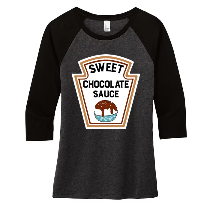 Group Condiments Halloween Costume Sweet Chocolate Sauce Women's Tri-Blend 3/4-Sleeve Raglan Shirt