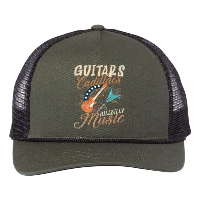 Guitars Cadillacs Hillbilly Music Country Songs And Music Retro Rope Trucker Hat Cap