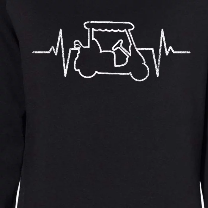 Golf Cart Heartbeat Womens California Wash Sweatshirt