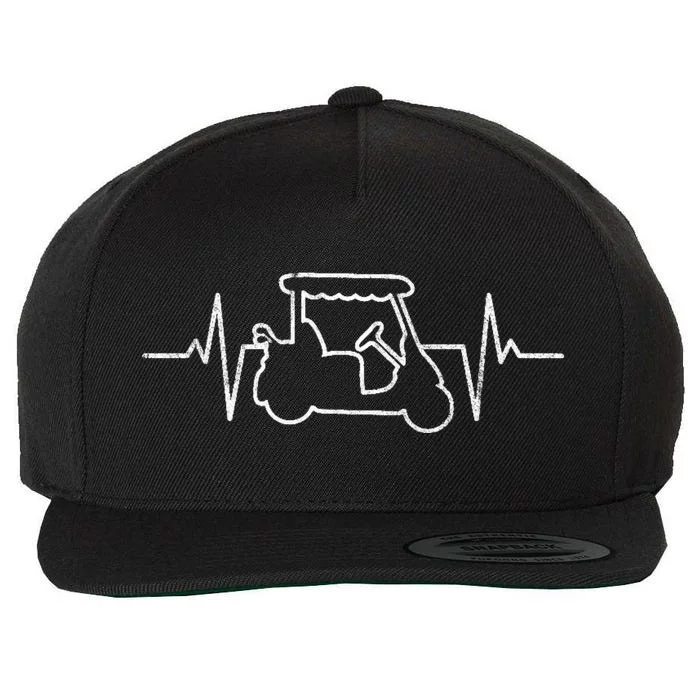 Golf Cart Heartbeat Wool Snapback Cap