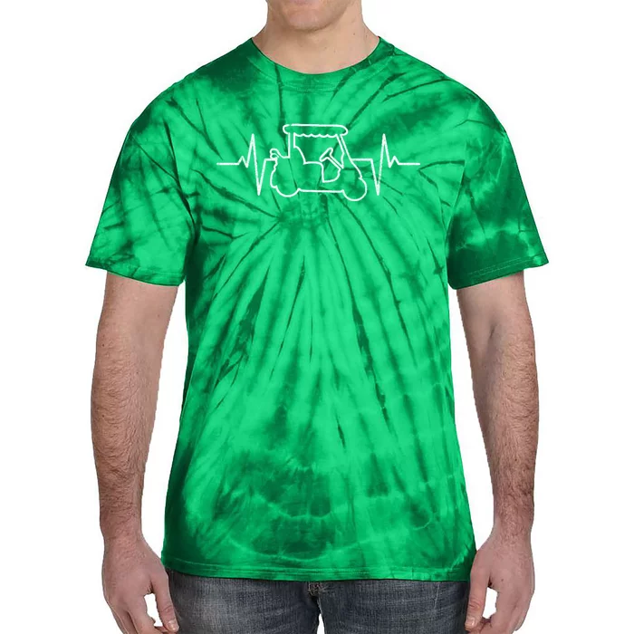 Golf Cart Heartbeat Tie-Dye T-Shirt