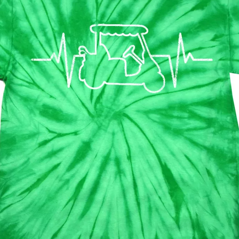 Golf Cart Heartbeat Tie-Dye T-Shirt