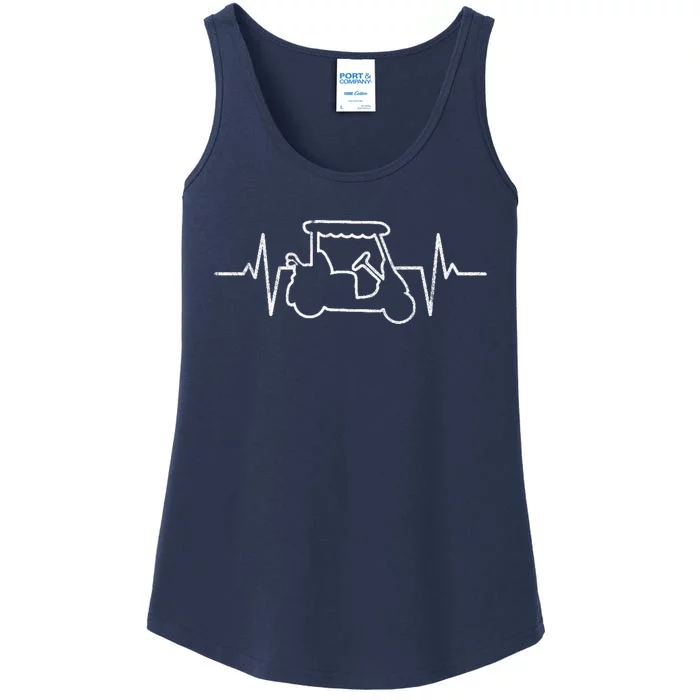 Golf Cart Heartbeat Ladies Essential Tank