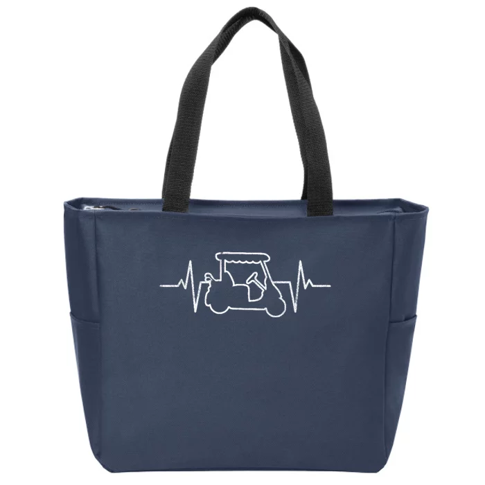 Golf Cart Heartbeat Zip Tote Bag