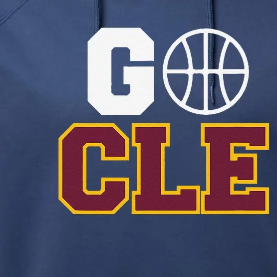 Go Cleveland Hometown Basketball Fan Gift Performance Fleece Hoodie