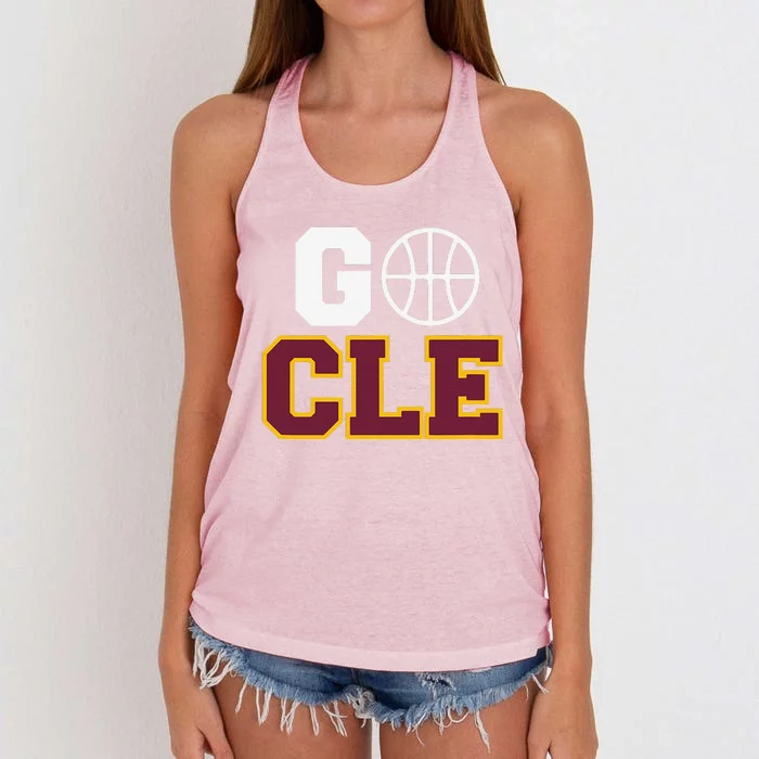 Go Cleveland Hometown Basketball Fan Gift Women's Knotted Racerback Tank