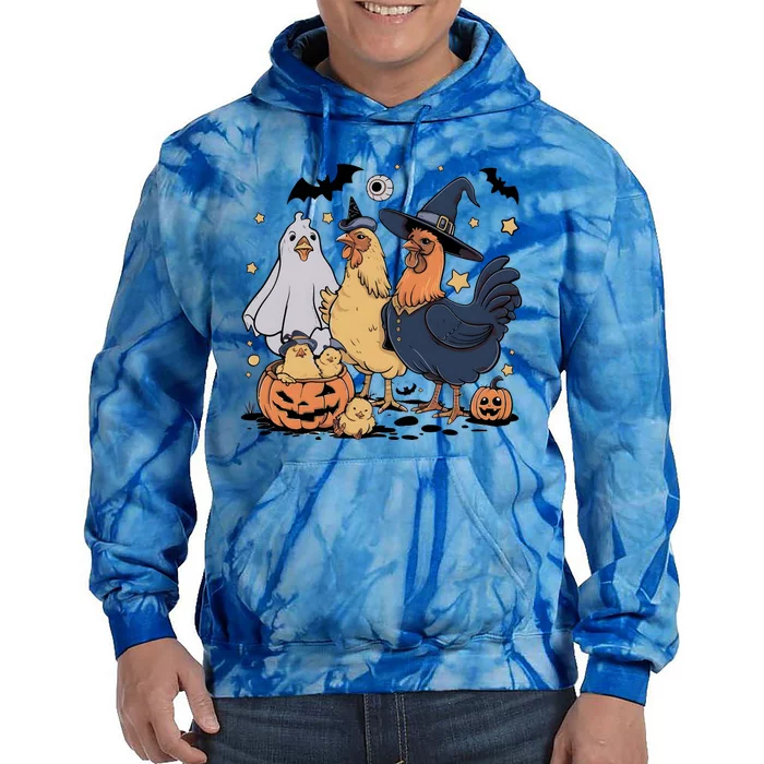 Ghost Chicken Halloween Tie Dye Hoodie