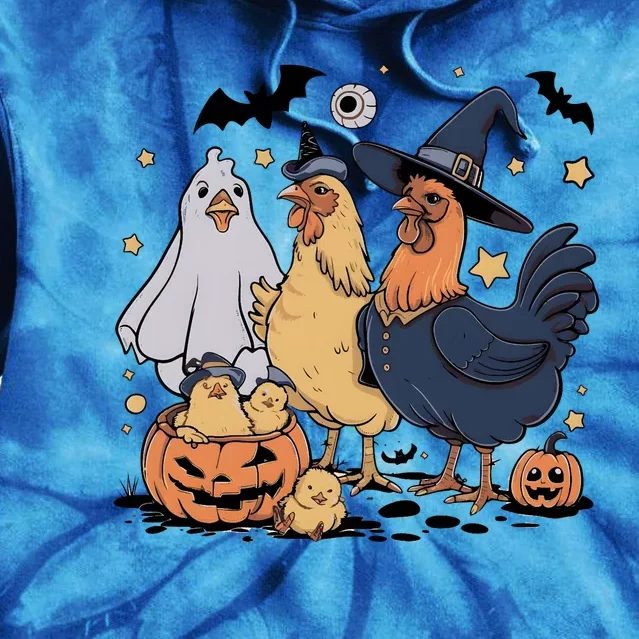 Ghost Chicken Halloween Tie Dye Hoodie