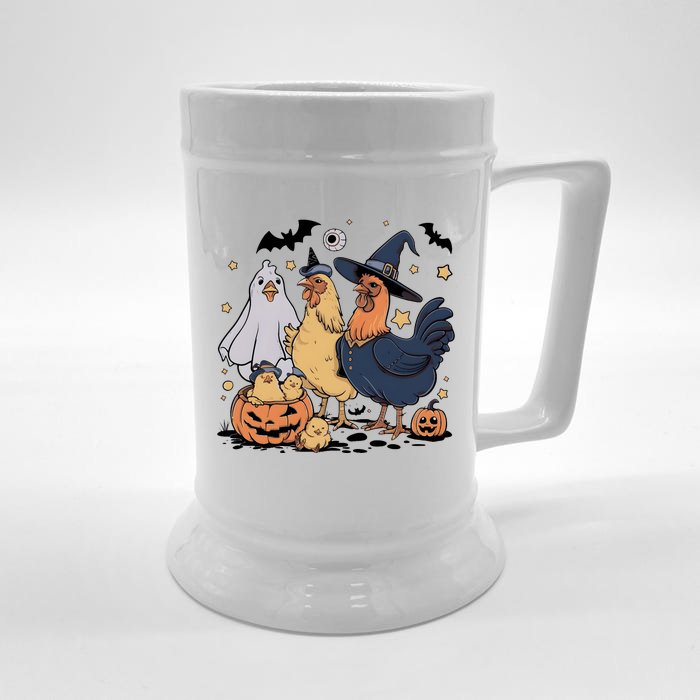 Ghost Chicken Halloween Front & Back Beer Stein