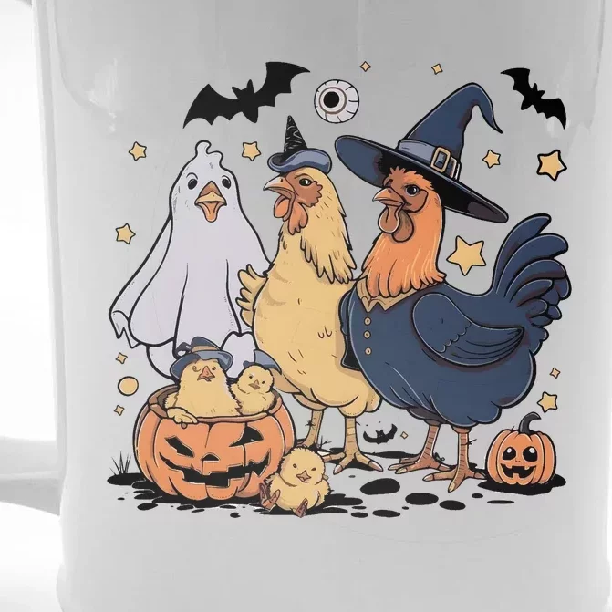 Ghost Chicken Halloween Front & Back Beer Stein