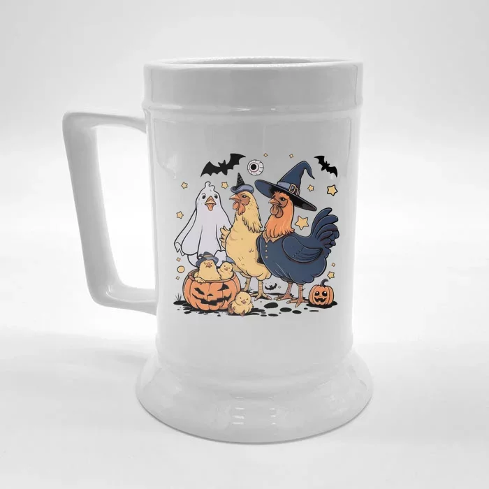 Ghost Chicken Halloween Front & Back Beer Stein